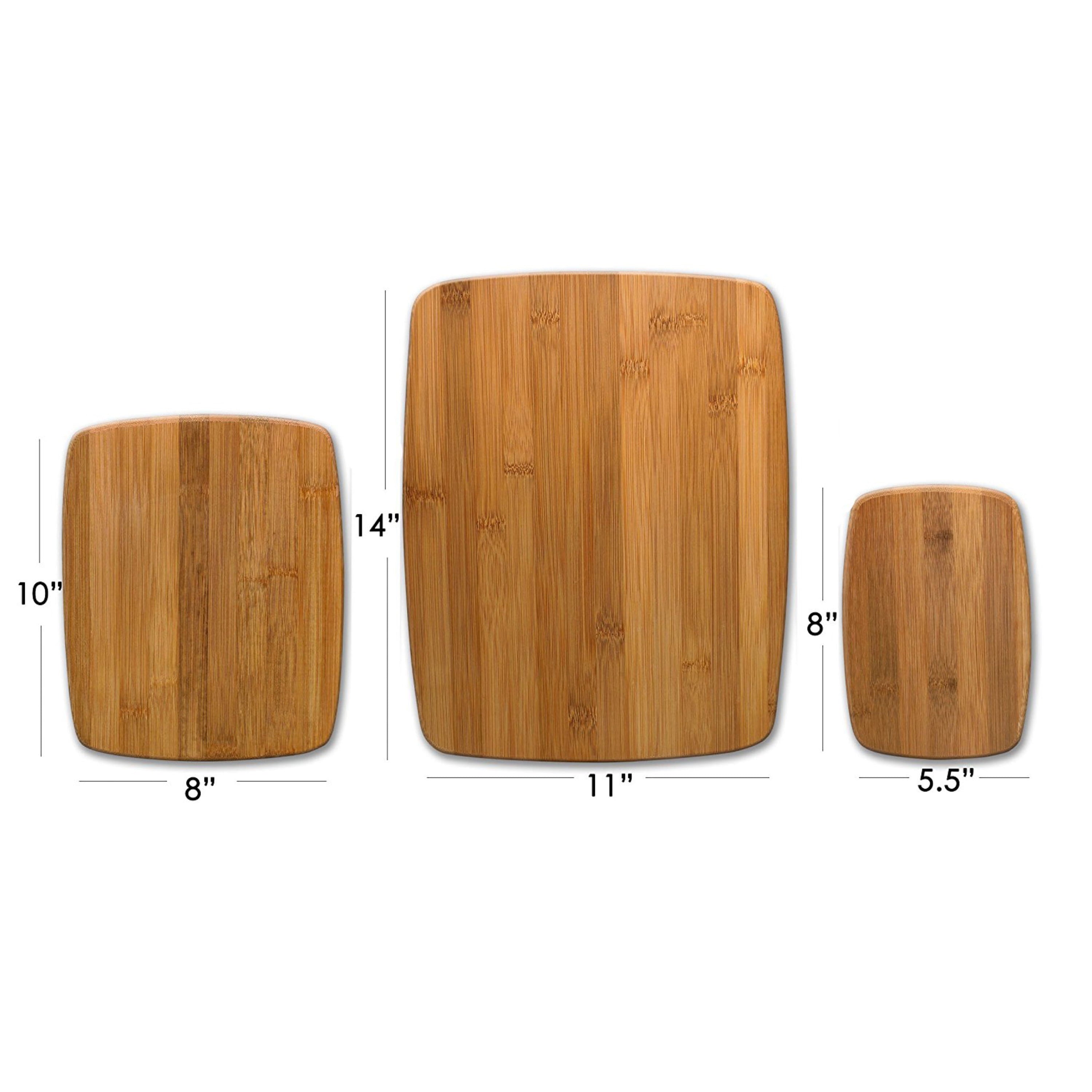 Farberware 3 Piece Kitchen Cutting Board Set Bamboo